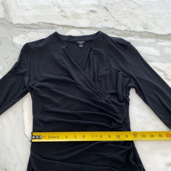 ANN TAYLOR BLACK FAUX WRAP TOP SIZE SMALL PETITE NWOTS! - Picture 11 of 16